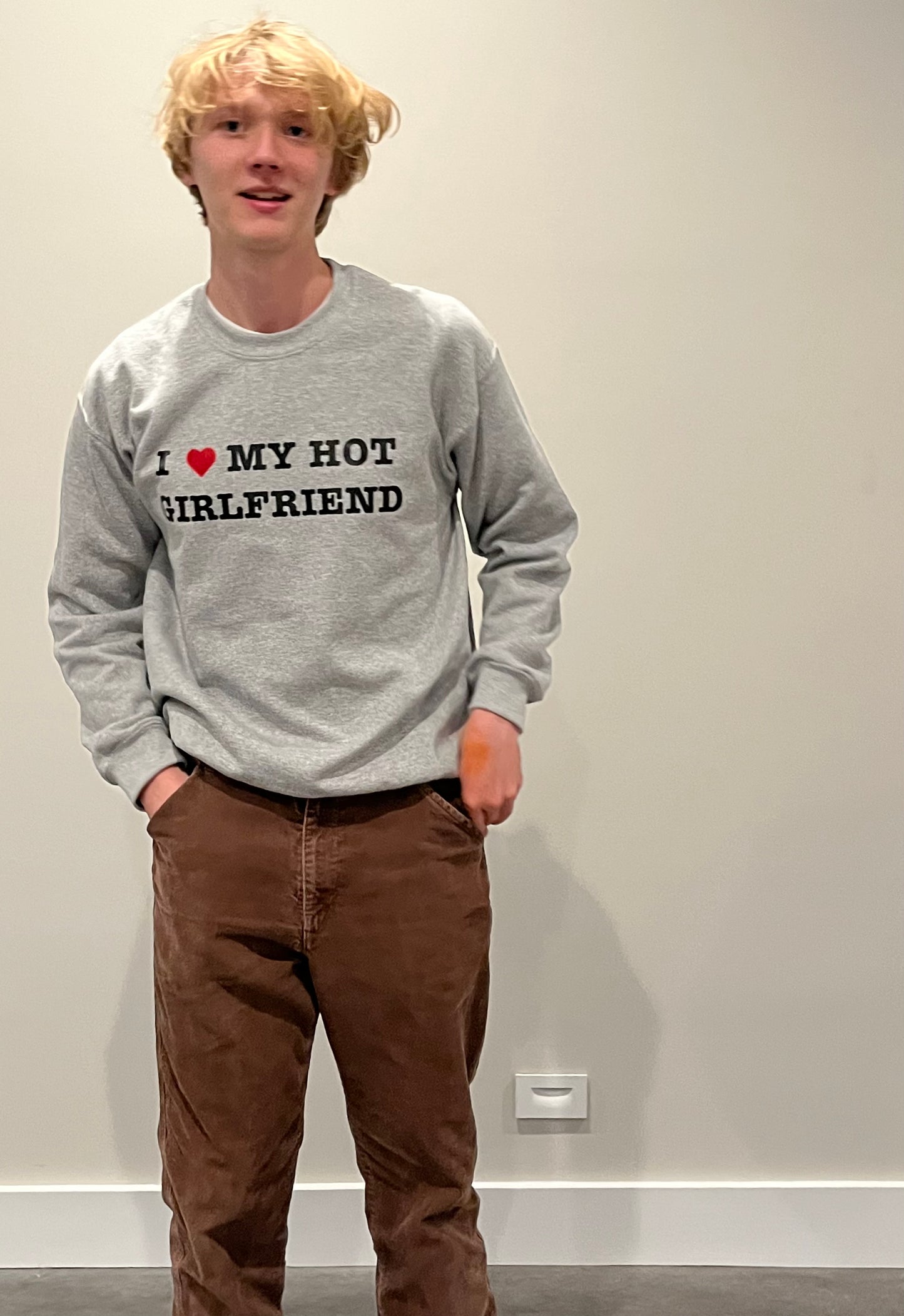 I heart my hot girlfriend crewneck